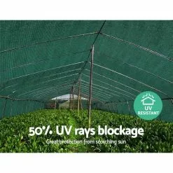 Instahut Sun Shade Cloth Shadecloth Sail Roll Mesh Outdoor 50% UV 1.83x50m Green 13 Instahut Sun Shade Cloth Shadecloth Sail Roll Mesh Outdoor 50% UV 1.83x50m Green -Outdoor Living Sales Store 03R7vTy6HUWrmqy5phXSITAY