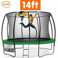 Trampoline 14ft Kahuna With Basketball Set - Green -Outdoor Living Sales Store 0VtKI6JhIoitxp Tm6hoGVZJY