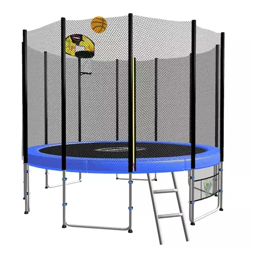Kahuna Blizzard 8ft Trampoline With Basketball Set - Blue 1 Kahuna Blizzard 8ft Trampoline With Basketball Set - Blue
