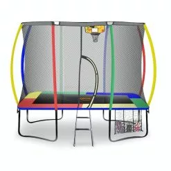 Kahuna Trampoline 6ft X 9ft Rectangular Outdoor Rainbow Basketball Set