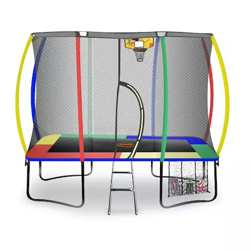 Kahuna Trampoline 6ft X 9ft Rectangular Outdoor Rainbow Basketball Set 1 Kahuna Trampoline 6ft X 9ft Rectangular Outdoor Rainbow Basketball Set