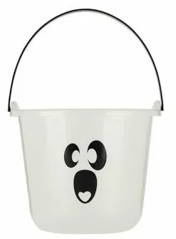 The Party People Glow In The Dark Candy Cookie Ghost Bucket Children Halloween Trick Or Treat