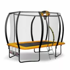 Kahuna Trampoline 8 Ft X 11 Ft Rectangular With Basketball Set