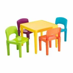 Gem Toys Kids Plastic 5-Piece Table & 4 Chairs Set (Multicoloured)
