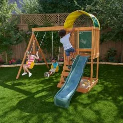 KidKraft Ainsley Wooden Outdoor Playset With Slide, Fort & Swings 14 KidKraft Ainsley Wooden Outdoor Playset With Slide, Fort & Swings -Outdoor Living Sales Store 416xz5Mr8Lmz vjkHjdKnJpmc