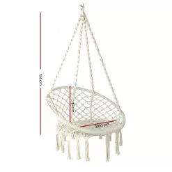 Gardeon Hammock Chair Swing Bed Relax Rope Portable Outdoor Hanging Indoor 124CM -Outdoor Living Sales Store 4JVjKP43GwwKd46s72WrtT3Q4