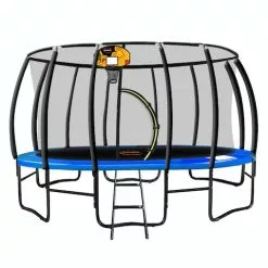 Trampoline Kahuna 14ft With Basketball Set - Blue