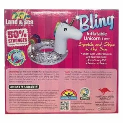 Land & Sea Sports Australia Land & Sea 1m Bling Unicorn Ring Inflatable Water Pool Float/Floating Outdoor -Outdoor Living Sales Store 4jModq4V1q0VhXxDqh6lStk s