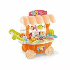 Gem Toys Kids Toy 27pc 33cm Rotating/Roasting BBQ Trolley W/Veggie/Fish/Meat/Light/Sound