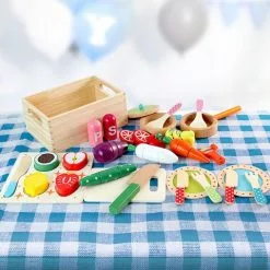 Keezi Kids Pretend Play Food Kitchen Wooden Toys Childrens Cooking Utensils Food -Outdoor Living Sales Store 5Az cyIgYGqnlqzp0MNTOyA5c