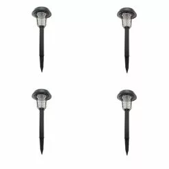 Lenoxx Wireless Solar-Powered Mosquito Killer Lamp (4-Piece, Black)