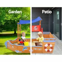 Keezi Sandpit Toy Box Kids Canopy Sand Pit Outdoor Wooden Play Set Large Seat -Outdoor Living Sales Store 5W6v0 4UT7mwFbp 3NsEvVFAk