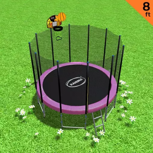 Kahuna Trampoline Blizzard 8ft With Basketball Set Pink 2 Kahuna Trampoline Blizzard 8ft With Basketball Set Pink - Image 2