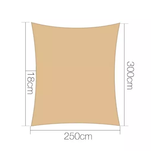 Instahut Sun Shade Sail Cloth Shadecloth Rectangle Canopy Sand 280gsm 2.5x3m Summer 2 Instahut Sun Shade Sail Cloth Shadecloth Rectangle Canopy Sand 280gsm 2.5x3m Summer - Image 2