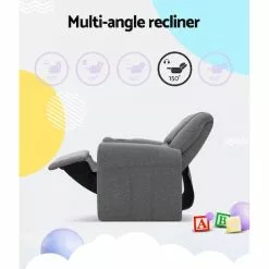 Keezi Kids Recliner Chair Lounge Linen Grey -Outdoor Living Sales Store 66 QShA2mAxJnFfJiAaqGEOeo