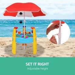 Keezi Kids Outdoor Umbrella Sand And Water Table Play Set Toys Beach Sandpit -Outdoor Living Sales Store 6zF8rnwLQ1wvaHlrYKpDxsqKc