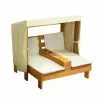 Keezi Kids Outdoor Double Wooden Lounge Chair With Canopy