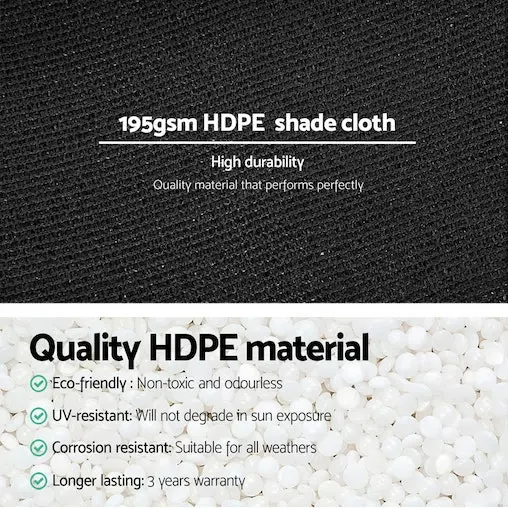 Instahut 90% Sun Shade Cloth Shadecloth Sail Roll Mesh Outdoor 195gsm 3.66x30m 5 Instahut 90% Sun Shade Cloth Shadecloth Sail Roll Mesh Outdoor 195gsm 3.66x30m - Image 5
