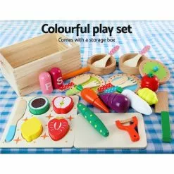 Keezi Kids Pretend Play Food Kitchen Wooden Toys Childrens Cooking Utensils Food -Outdoor Living Sales Store 7nfnZSm0Y13V6w3mwTnV8Dzx0