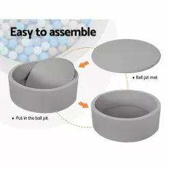 Keezi Ocean Foam Ball Pit With Balls 90x30cm Grey 8 Keezi Ocean Foam Ball Pit With Balls 90x30cm Grey -Outdoor Living Sales Store 8 OQr8t942wI9TJ6iKdQL3ukc