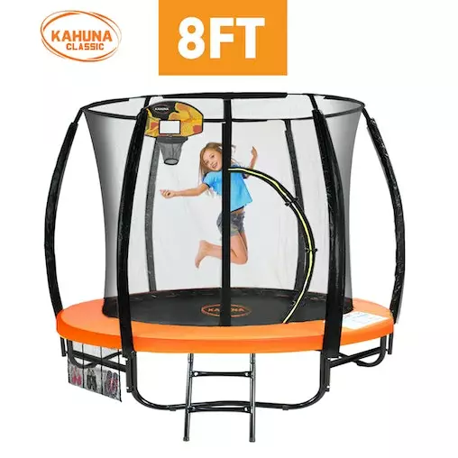Trampoline Kahuna 8 Ft With Basketball Set - Orange 13 Trampoline Kahuna 8 Ft With Basketball Set - Orange - Image 13