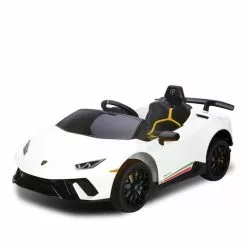 KlikA Lamborghini Performante Kids Electric Ride On Car Remote Control By Kahuna - White