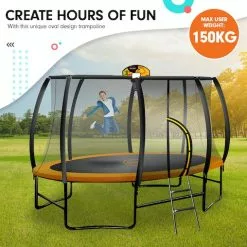Kahuna Trampoline 8 Ft X 14ft Oval With Basketball Set - Orange -Outdoor Living Sales Store 9 3jU SYt64LUQmGcVnvwjQZI