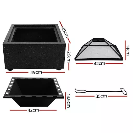 Grillz Outdoor Fire Pit Patio Charcoal Firepit Heater Backyard Garden Fireplace 2 Grillz Outdoor Fire Pit Patio Charcoal Firepit Heater Backyard Garden Fireplace - Image 2