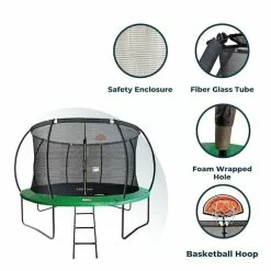 VERPEAK Kids Trampoline 10ft Enclosure Safety Round Net UV Protection Outdoor -Outdoor Living Sales Store 9GiNDSP63OscuoXeqNyqYW5dQ 1