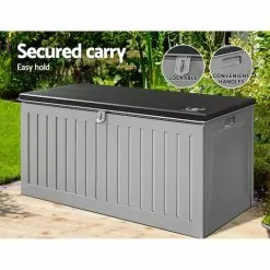Gardeon Outdoor Storage Box Container Garden Toy Indoor Tool Chest Sheds 270L - Dark Grey -Outdoor Living Sales Store 9N6ScOZigRUVS dlkVbE7R61s