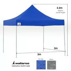 Gazebo Tent Marquee 3x3 PopUp Outdoor Wallaroo - Blue -Outdoor Living Sales Store 9U4MIo362RfJGtBJ7r0ayiARg