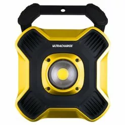 Ultracharge LED Flood Light 15W Rechargeable Worklight 2000lm USB/DC Plug Yellow