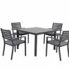 Boston 5 Piece Slatted Dining (Gunmetal Grey)