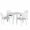 Boston 5 Piece Slatted Dining (White)