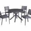 Boston-Jette 5 Piece Slatted Dining (Gunmetal Grey)