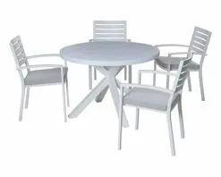 Boston-Jette 5 Piece Slatted Dining (White)