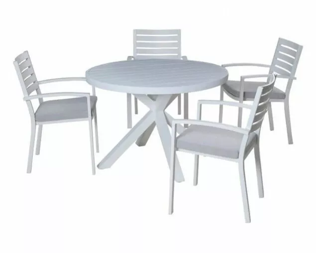 Boston-Jette 5 Piece Slatted Dining (White) 1 Boston-Jette 5 Piece Slatted Dining (White)