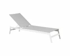 White Boston Padded Sunlounge