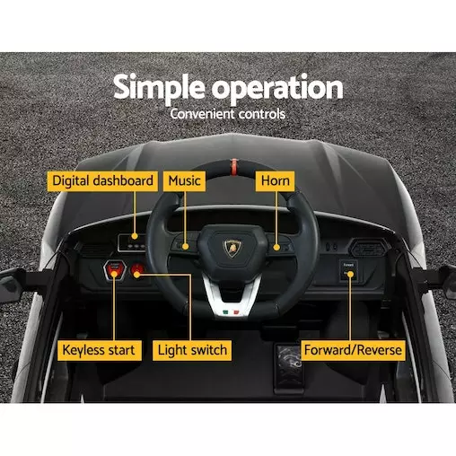 Rigo 12V Electric Kids Ride On Toy Car Licensed Lamborghini URUS Remote Control Black 6 Rigo 12V Electric Kids Ride On Toy Car Licensed Lamborghini URUS Remote Control Black - Image 6