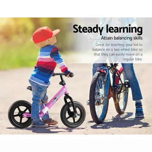 Rigo Kids Balance Bike Ride On Toys Push Bicycle Wheels Toddler Baby 12" Bikes Pink 4 Rigo Kids Balance Bike Ride On Toys Push Bicycle Wheels Toddler Baby 12" Bikes Pink - Image 4
