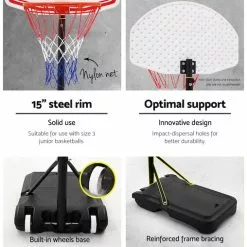 Everfit Pro Portable Basketball Stand System Hoop Height Adjustable Net Ring -Outdoor Living Sales Store C4uzz Oh z6kC WJfN1 O1ccA