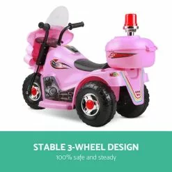 Kids Ride On Car Police Patrol Motorcycle Electric Motorbike Girls Toy Bike Cars Battery Children Toys Pink 6V Rigo -Outdoor Living Sales Store CZjutg7LNcGgSszkBC2e Ue54