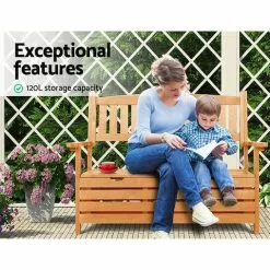 Outdoor Storage Bench Box Wooden Garden Chair 2 Seat Toy Tool Sheds Chest Patio Furniture Gardeon -Outdoor Living Sales Store D8ZiSOtJHlTOYDW1g9uL5 RA
