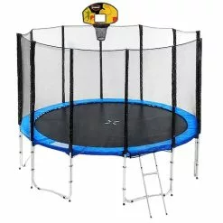 Kahuna Blizzard 14ft Trampoline With Basketball Set - Blue
