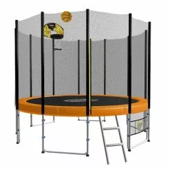 Kahuna Trampoline Blizzard 8ft With Basketball Set - Orange