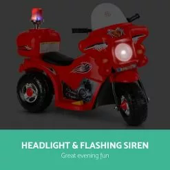 Kids Ride On Car Police Patrol Motorcycle Electric Motorbike Toy Bike Cars Battery Children Toys Red 6V For Boys Girls Rigo -Outdoor Living Sales Store Dbs6MhFhsoqV08uecF0x0P3vI