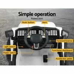 Rigo Kids Ride On Car Electric 12V Car Toys Jeep Battery Remote Control White -Outdoor Living Sales Store DhATbG7PK7YiB1OFm3xrUE4 U