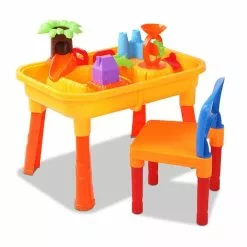 Keezi Kids Outdoor Sand And Water Toddler Children Table & Chair Sandpit Toy Set