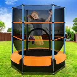 Everfit 4.5FT Trampoline Round Trampolines Kids Enclosure Outdoor Indoor Gift -Outdoor Living Sales Store F6k1GoYaeZyISxCiIyAfsofiE