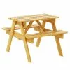 Keezi Kids Outdoor Table And Chairs Picnic Garden Bench Wooden